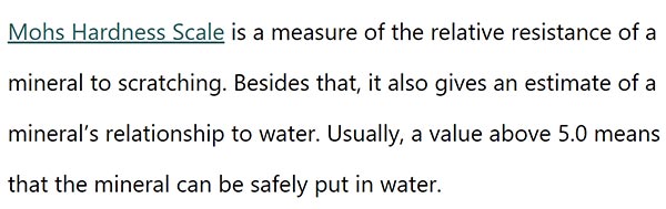 information regarding Mohs scale of mineral hardness that's not correct