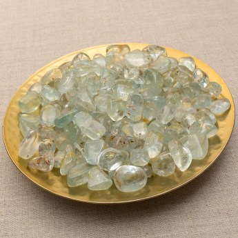 collection of blue topaz tumbled crystals