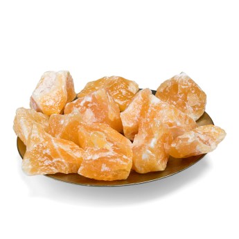 rough orange calcite stones 