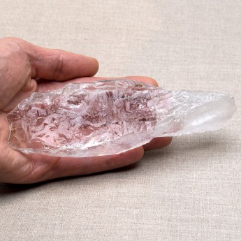 highly translucent colourless piece of rough quartz